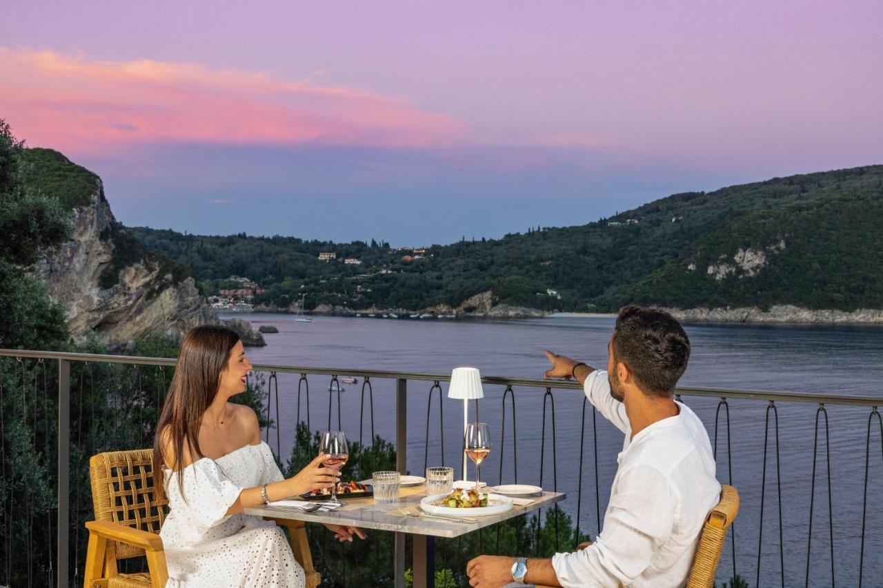 Akrotiri Beach Resort Hotel - Adult Friendly Paleokastritsa Bagian luar foto View of the Gulf of Naples from the hotel
